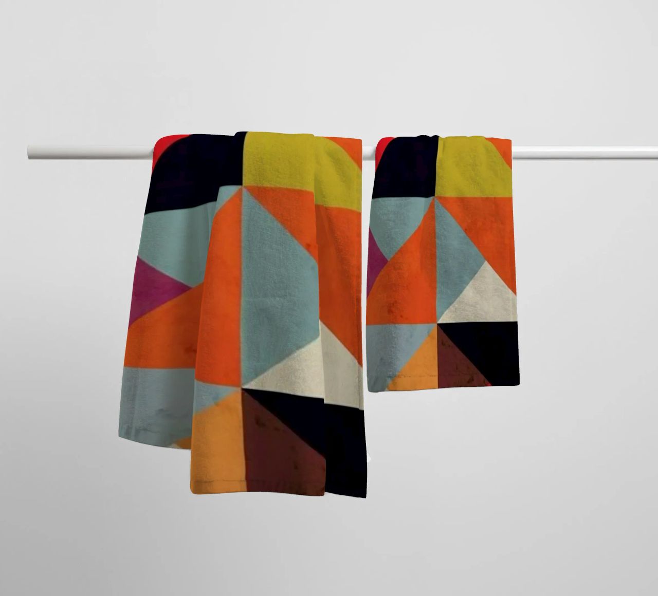 Bright Geometric Happy Pattern towel by Tobe Fonseca