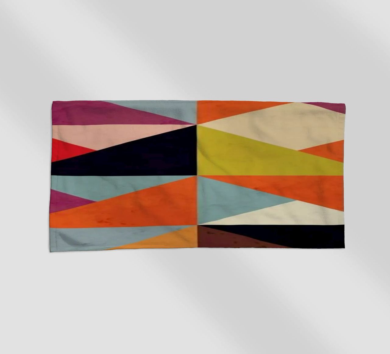 Bright Geometric Happy Pattern beach towel by Tobe Fonseca
