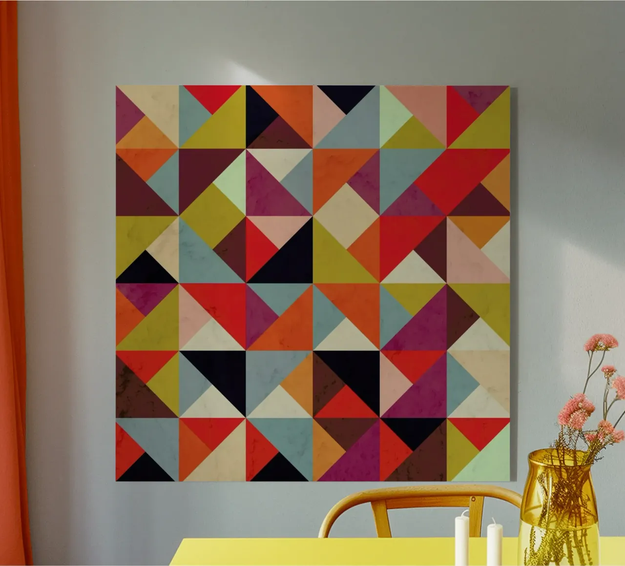 Bright Geometric Happy Pattern plexiglass da Tobe Fonseca