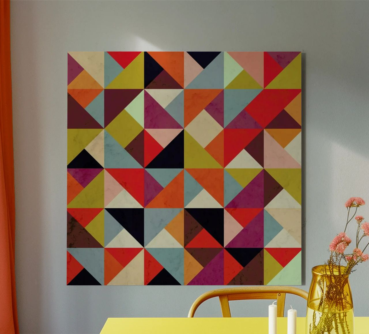 Bright Geometric Happy Pattern alluminio dibond da Tobe Fonseca