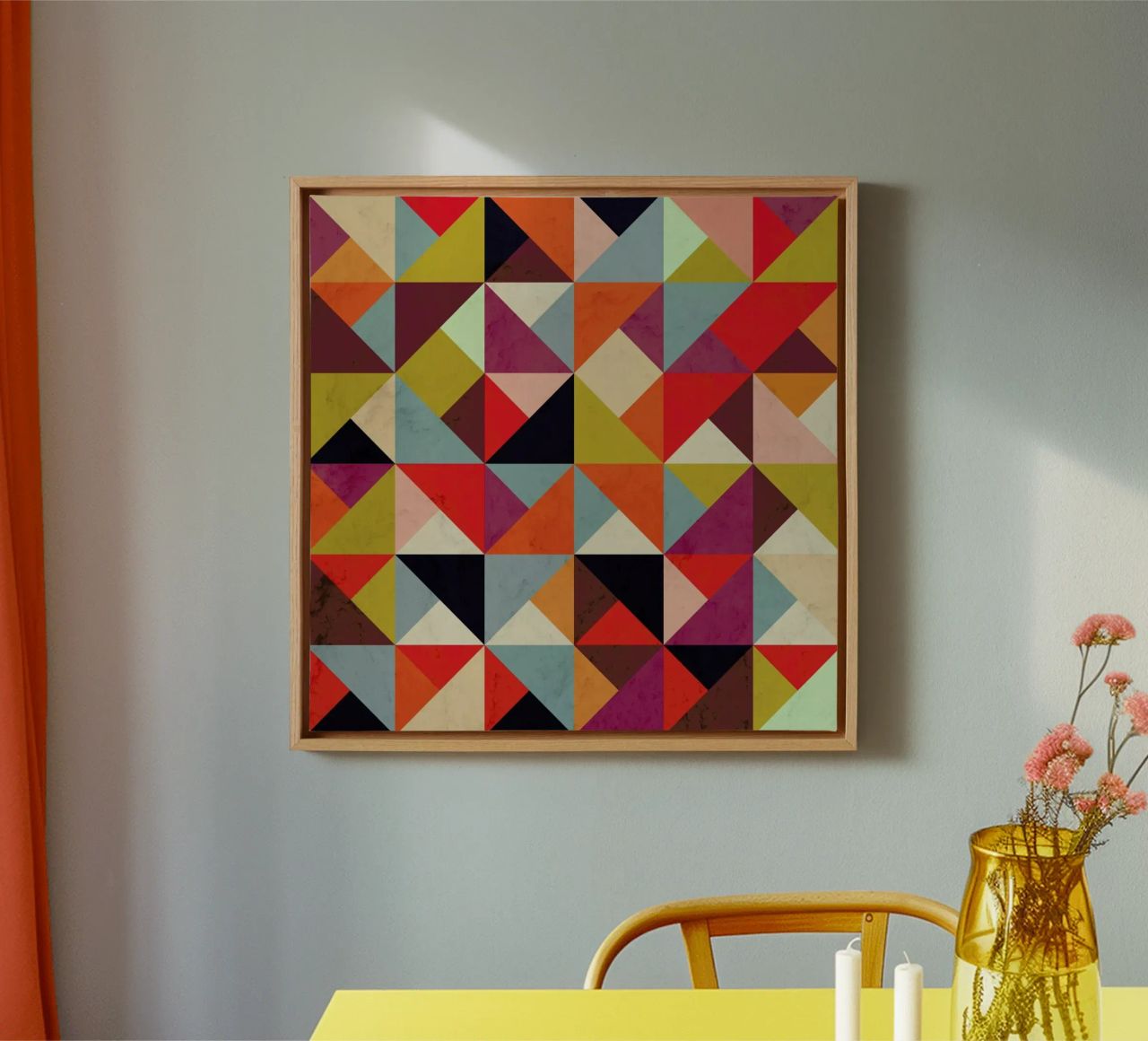 Bright Geometric Happy Pattern canvas by Tobe Fonseca