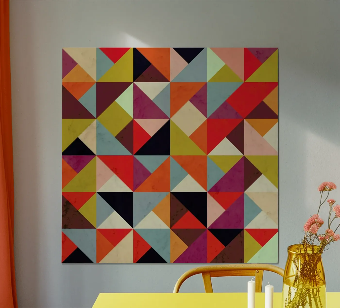 Bright Geometric Happy Pattern poster da Tobe Fonseca