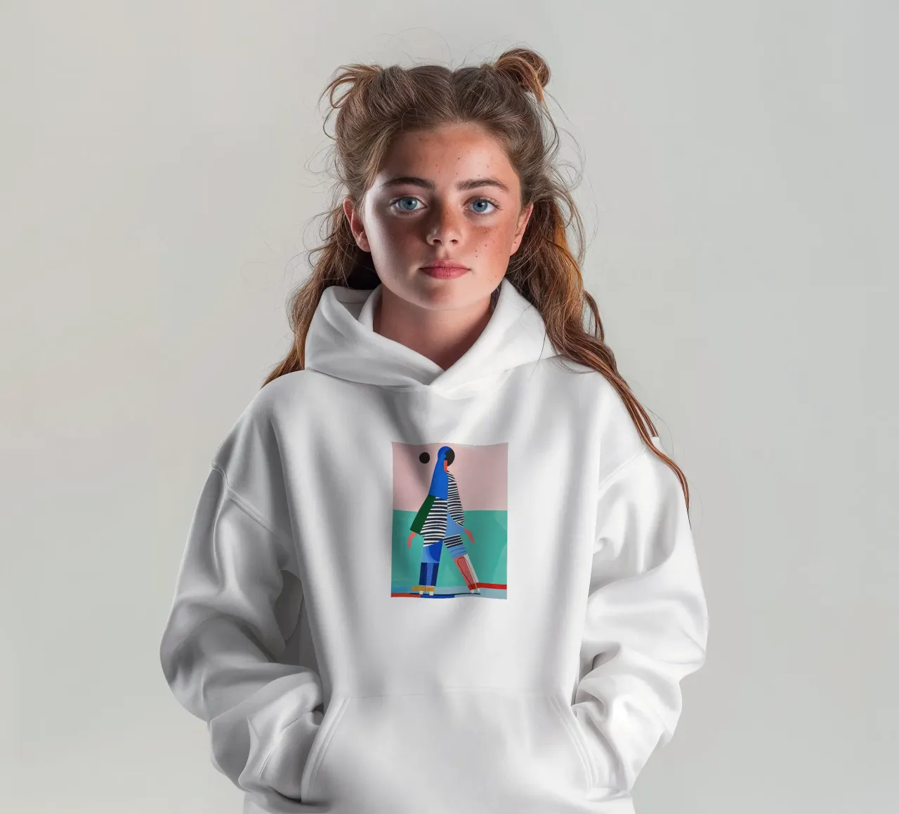 figura geometrica felpa bambino con cappuccio da DaarbyN