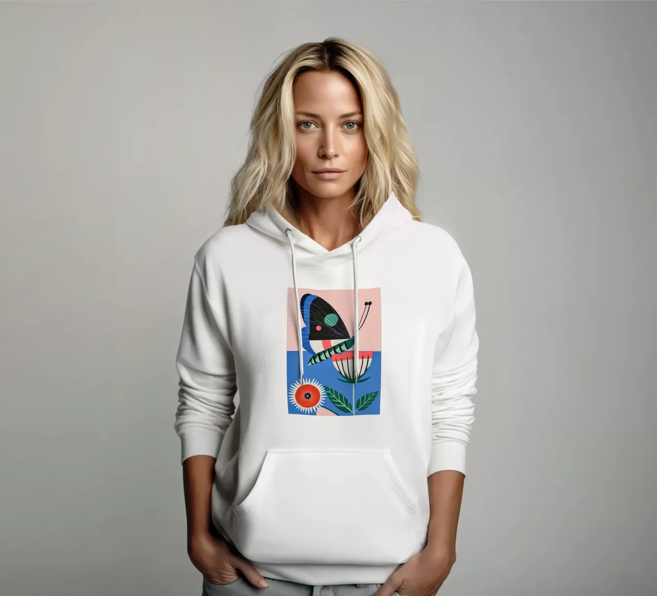 Farfalla e fiore felpa con cappuccio da DaarbyN