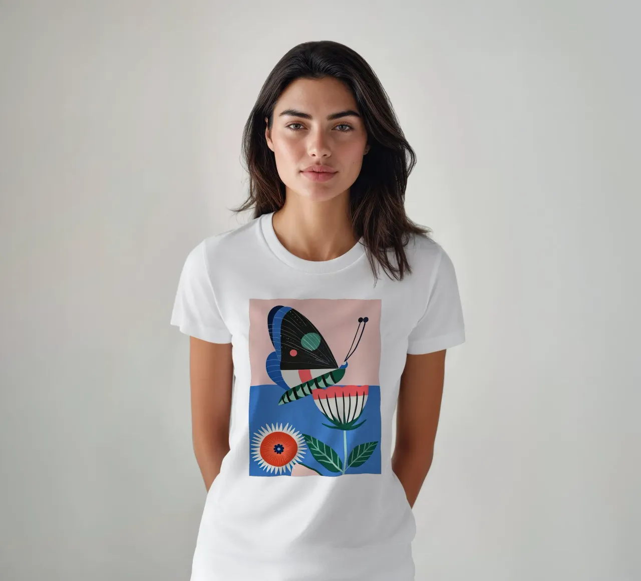 Farfalla e fiore t-shirt da DaarbyN