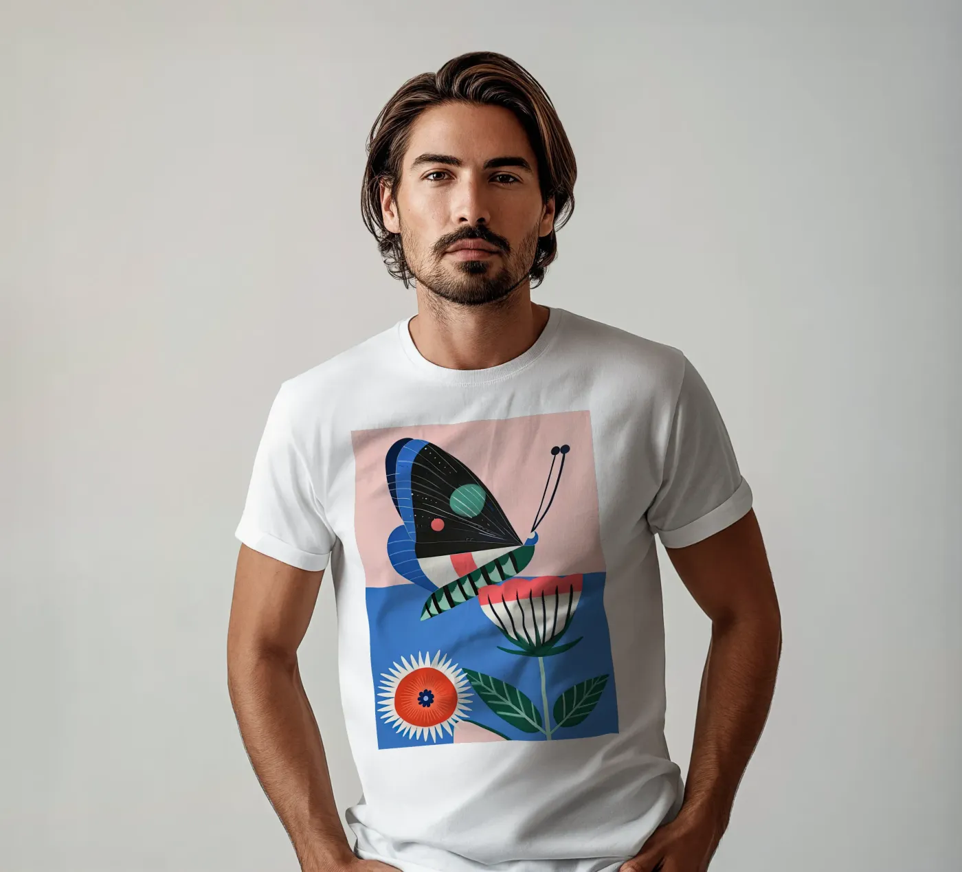 Farfalla e fiore t-shirt da DaarbyN