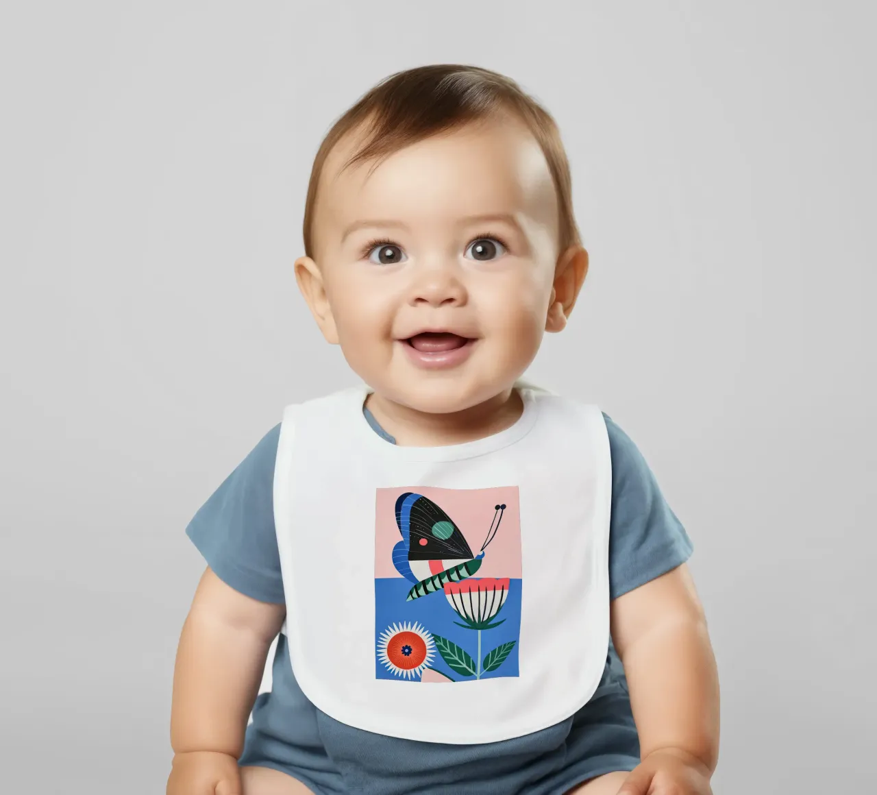 Farfalla e fiore bavaglino da DaarbyN