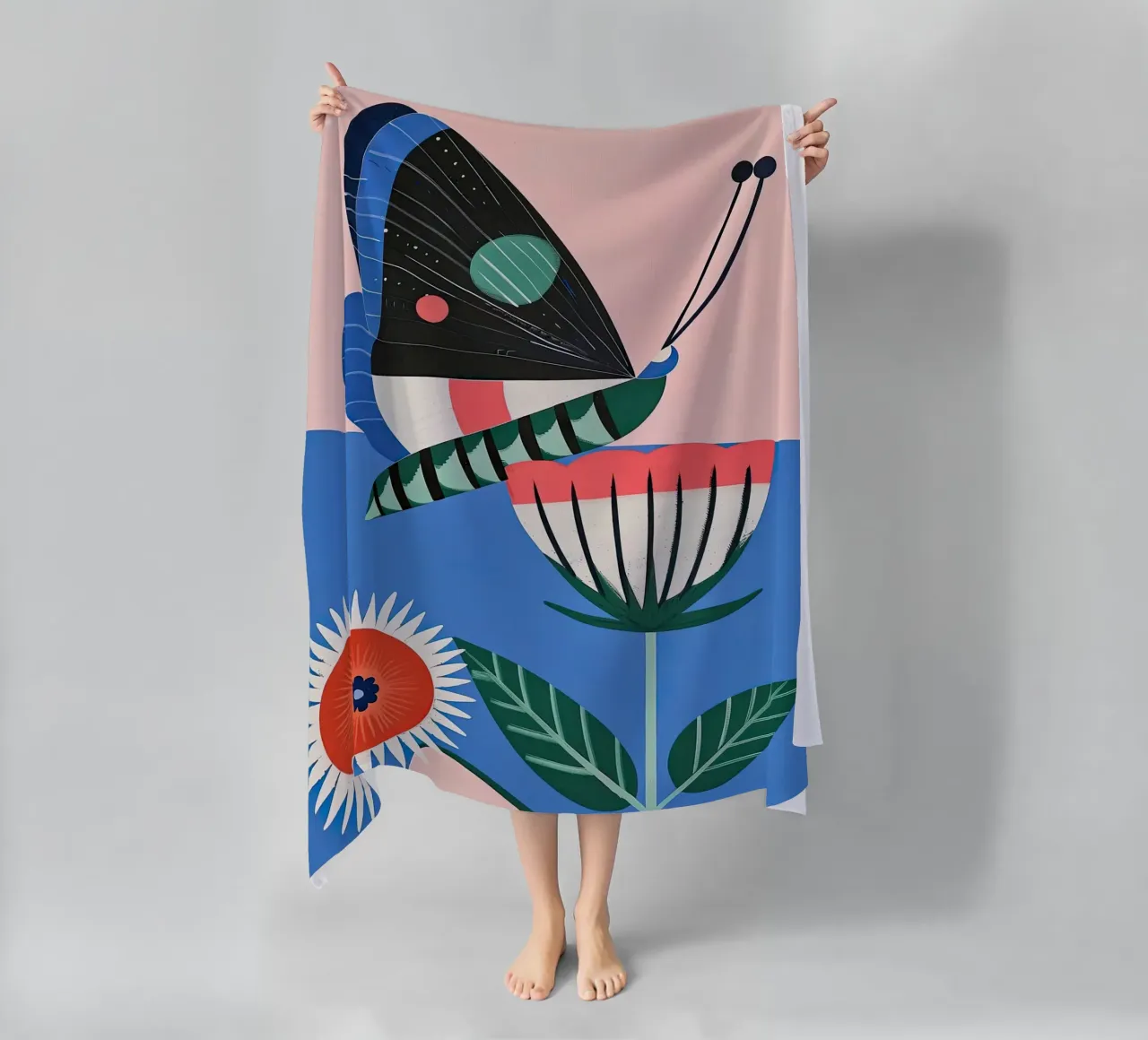 Farfalla e fiore telo mare da DaarbyN