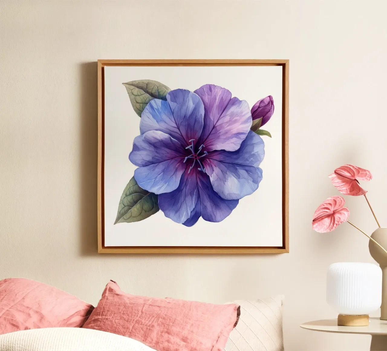 Phlox Bloem canvas met Baklijst van Bold Blooms