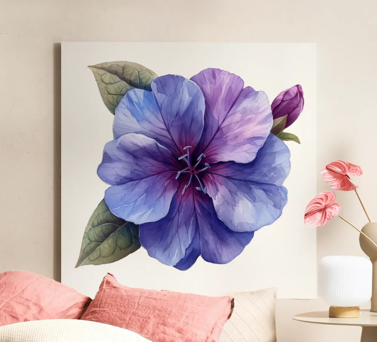 Phlox Bloem canvas met Baklijst van Bold Blooms