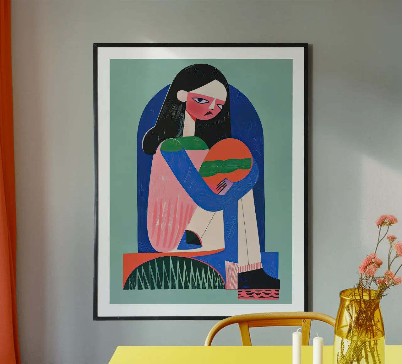 Das Träumermädchen Poster mit Holzrahmen von DaarbyN