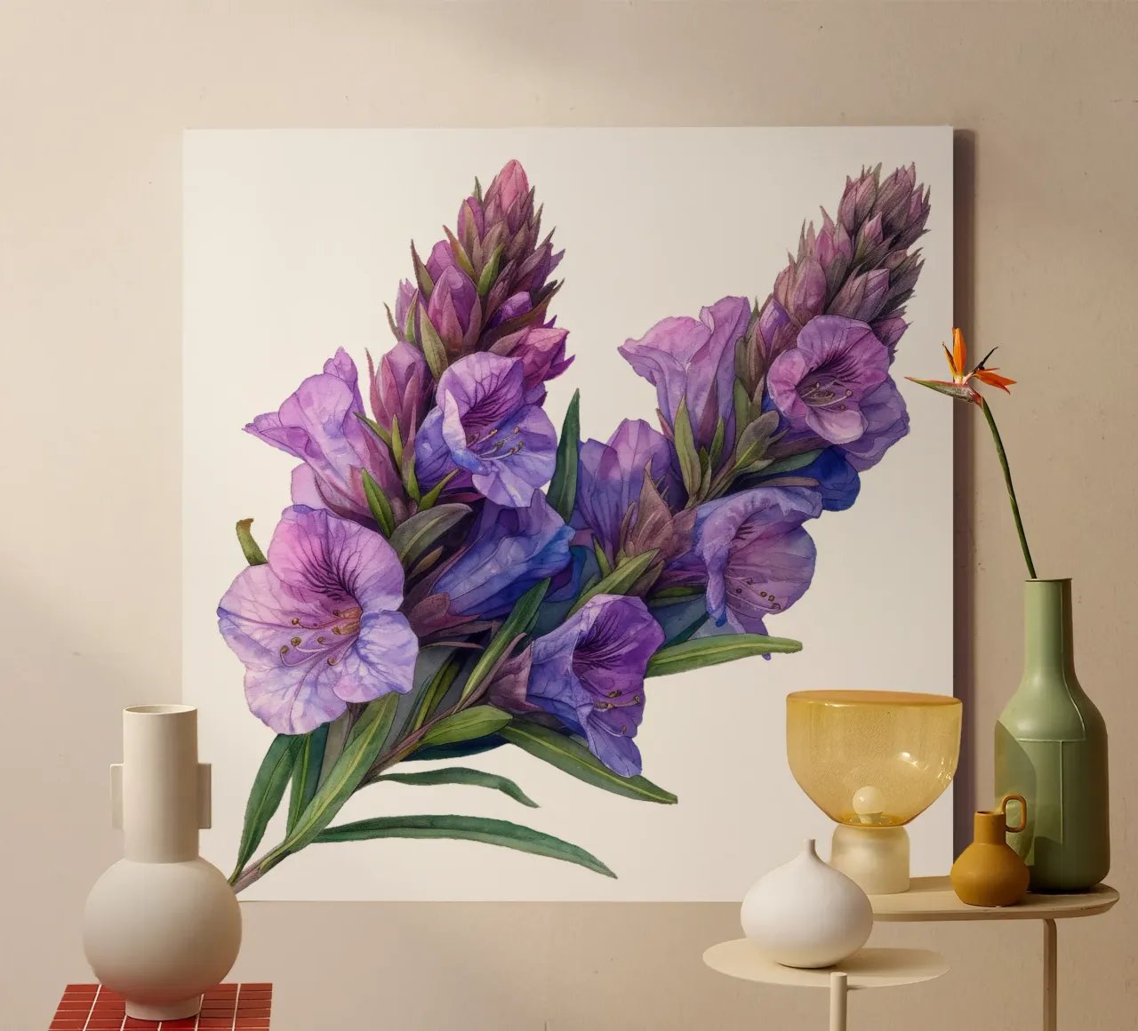 Physostegia Flower tela con Cornice a cassetta da Bold Blooms