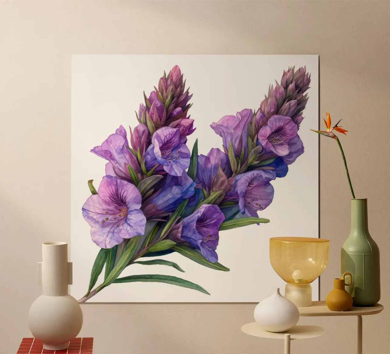 Physostegia Flower poster con telaio in legno da Bold Blooms