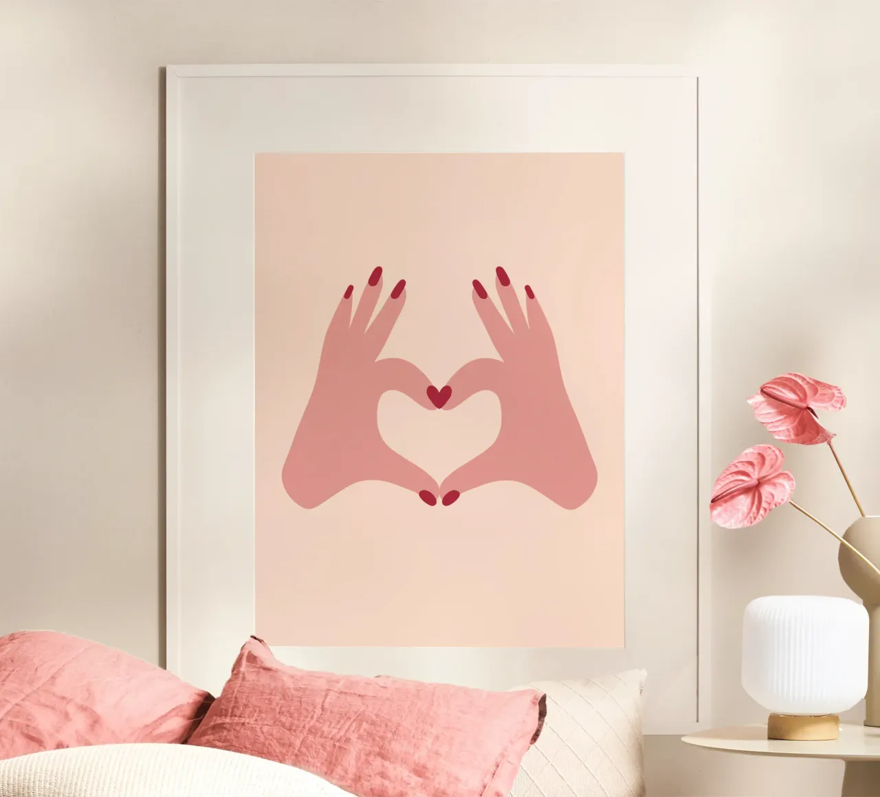 Liebe geht raus poster con telaio in alluminio da Illustration Raissa Oltmanns