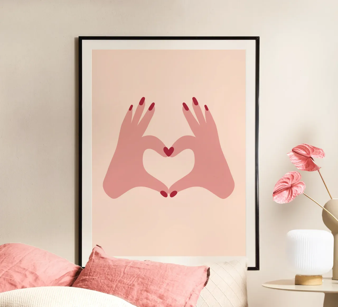 Liebe geht raus poster con telaio in alluminio da Illustration Raissa Oltmanns