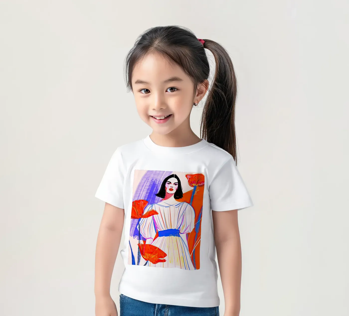 Donna e papaveri t-shirt bambini da DaarbyN