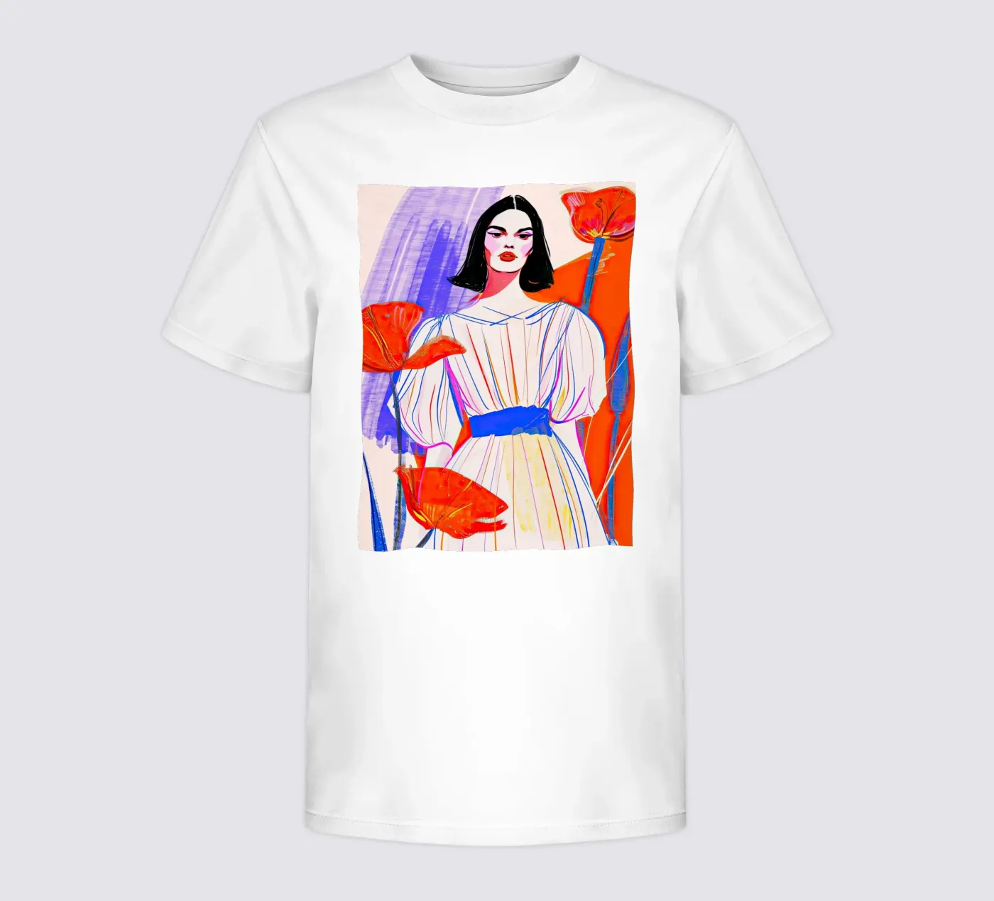 Donna e papaveri t-shirt bambini da DaarbyN