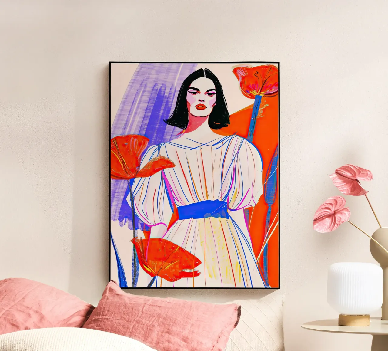 Donna e papaveri plexiglass da DaarbyN