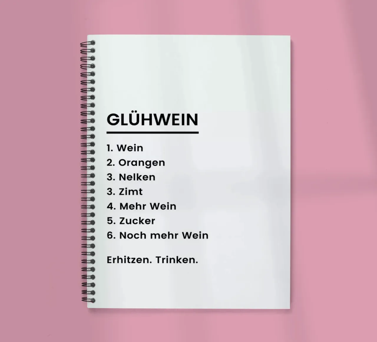 Glühwein Recipe spiral notebook by Studio One