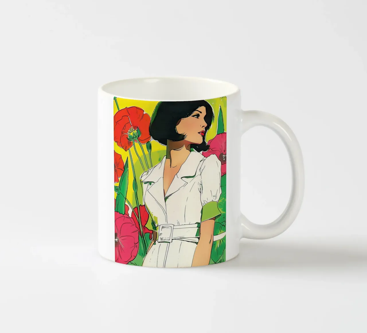 Donna e papaveri tazza in ceramica da DaarbyN