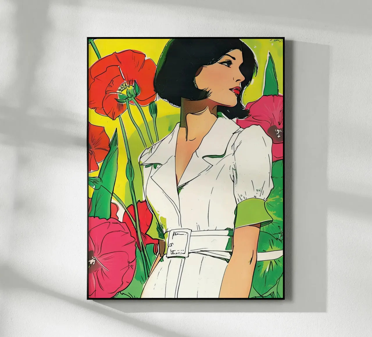 Woman and Poppies acrylic glass by DaarbyN