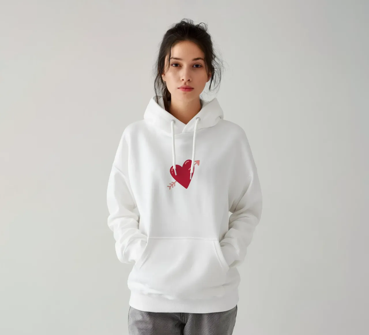Cuore con freccia felpa con cappuccio da Illustration Raissa Oltmanns