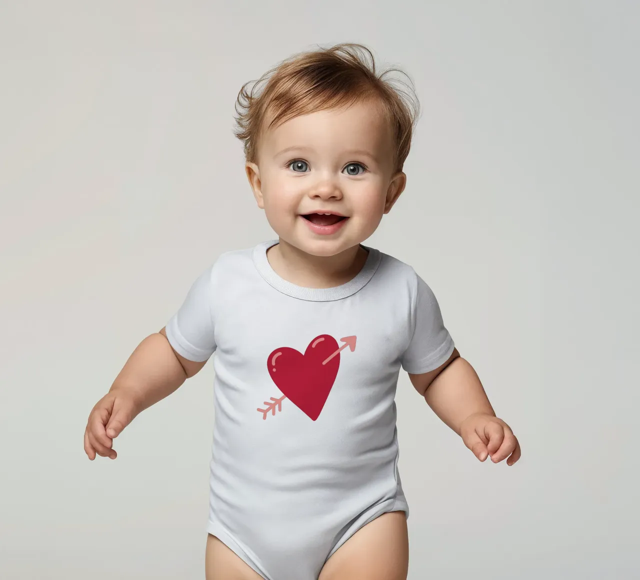 Cuore con freccia body neonato maniche corte da Illustration Raissa Oltmanns