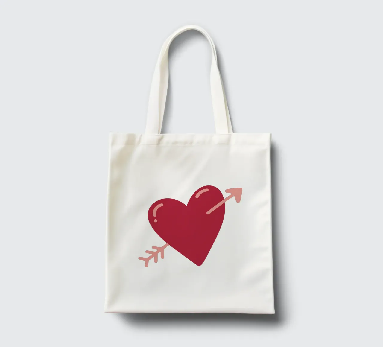 Cuore con freccia borsa in juta da Illustration Raissa Oltmanns