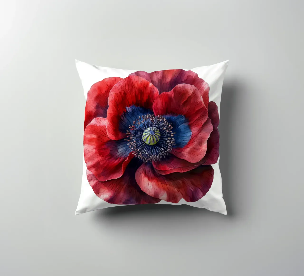 Poppy Flower decorative cushion by Bold Blooms