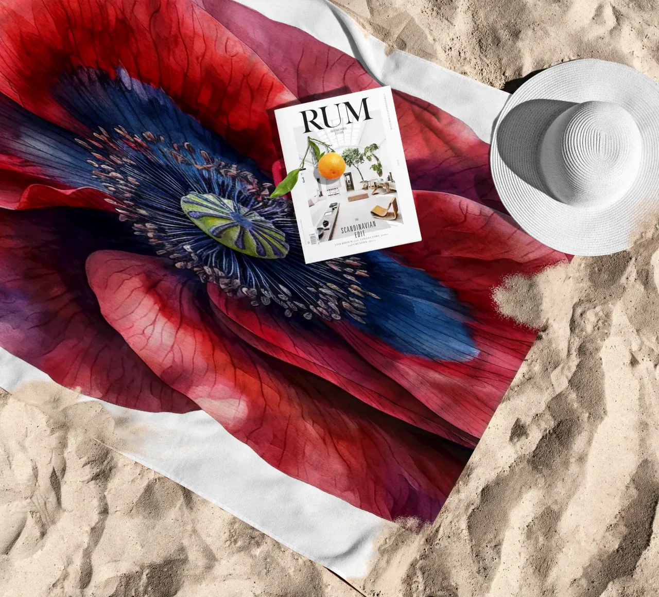 Poppy Flower beach towel by Bold Blooms
