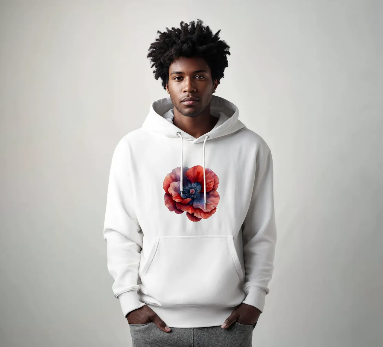 Fiore di papavero felpa con cappuccio da Bold Blooms