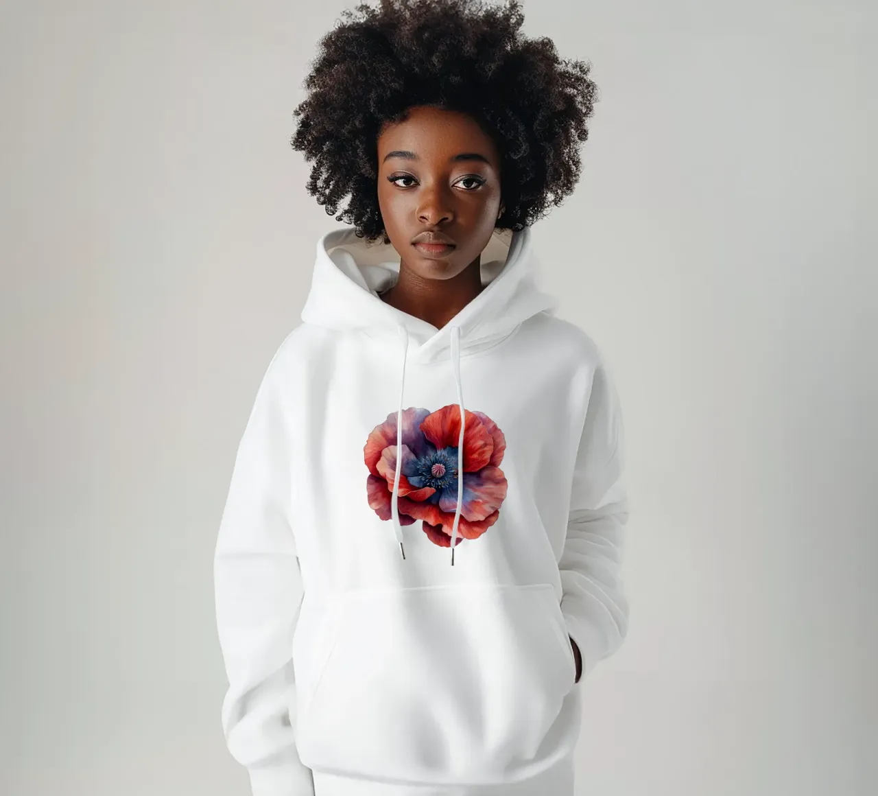 Fiore di papavero felpa con cappuccio da Bold Blooms