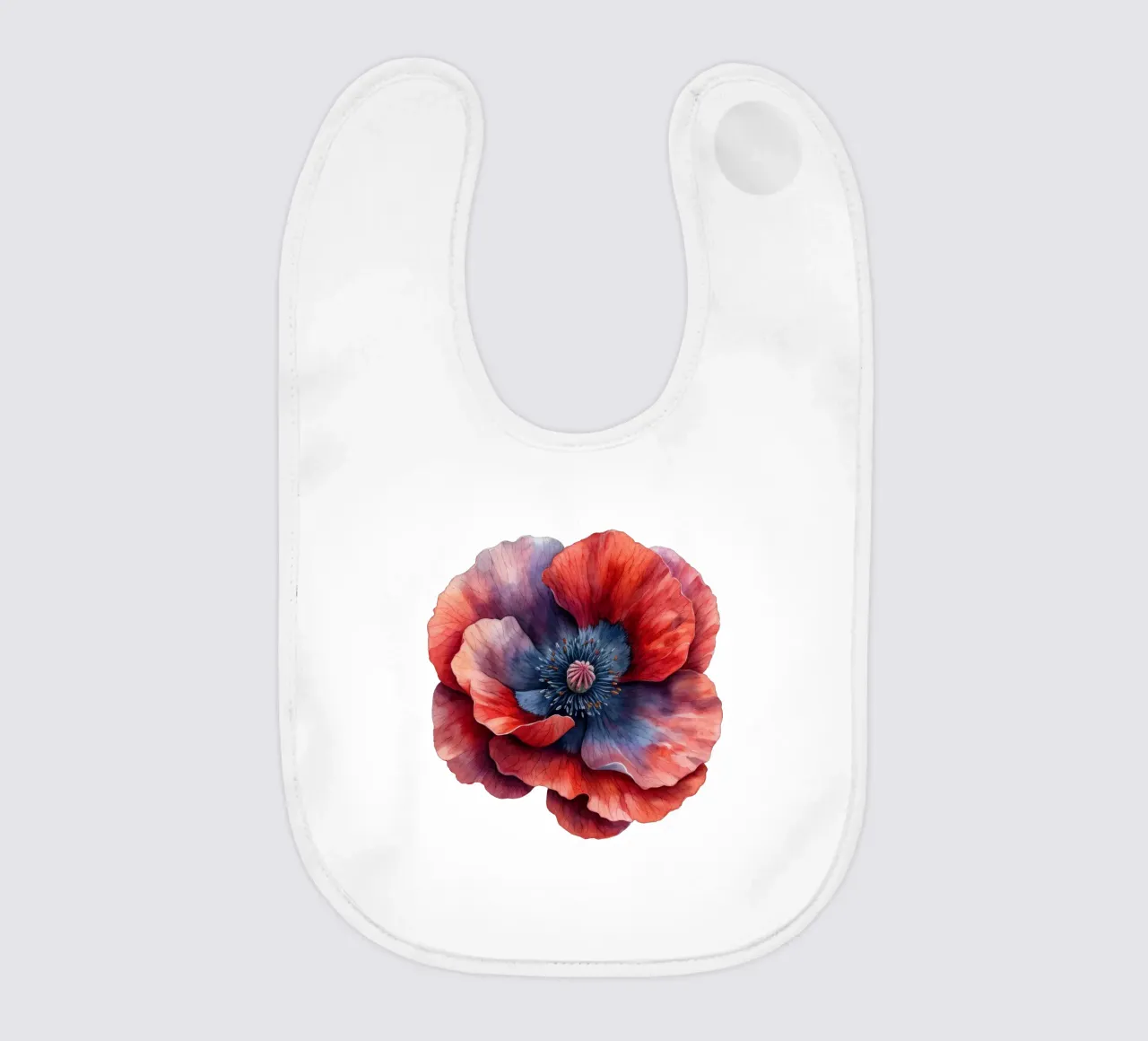 Poppy Flower baby bib by Bold Blooms