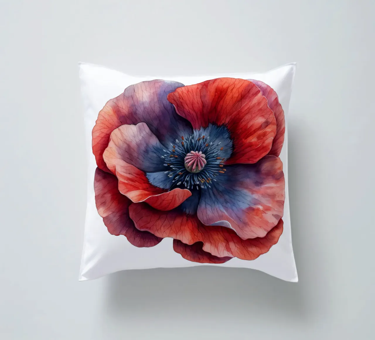 Poppy Flower decorative cushion by Bold Blooms