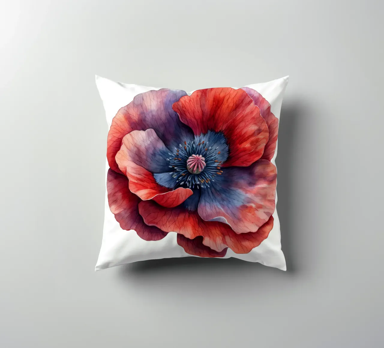 Poppy Flower decorative cushion by Bold Blooms