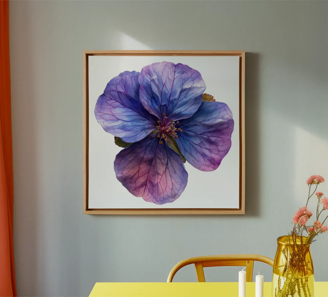 Fiore di primula tela con Cornice a cassetta da Bold Blooms