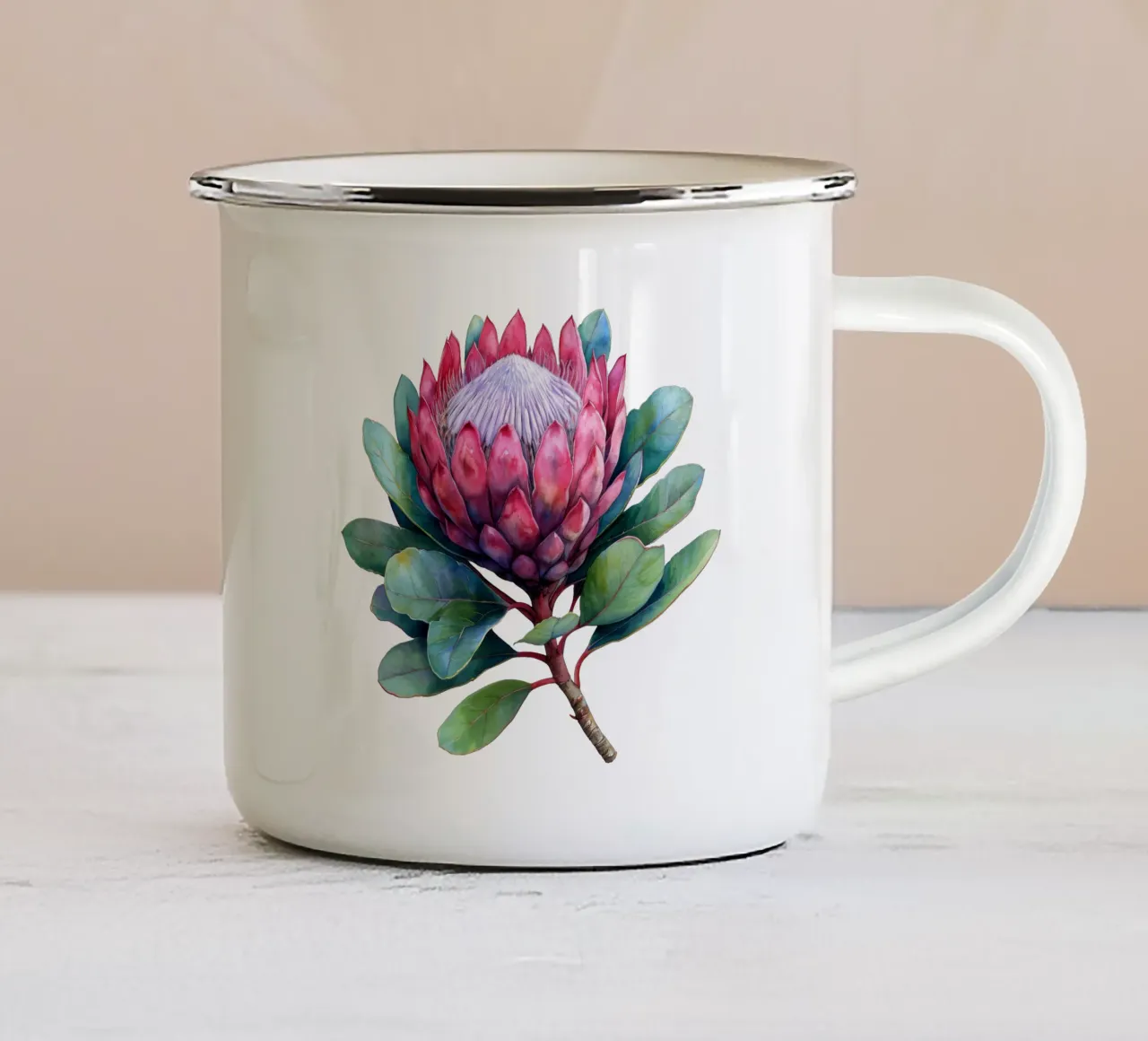 Fiore di protea tazza in smalto da Bold Blooms