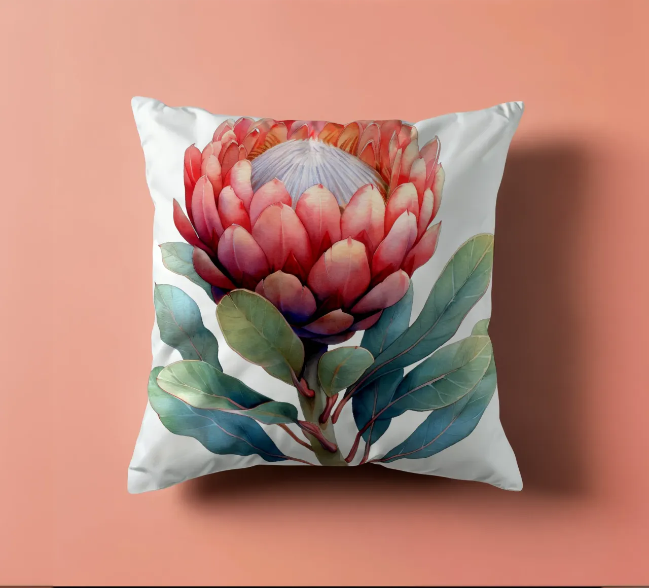 Protea Flower decorative cushion by Bold Blooms