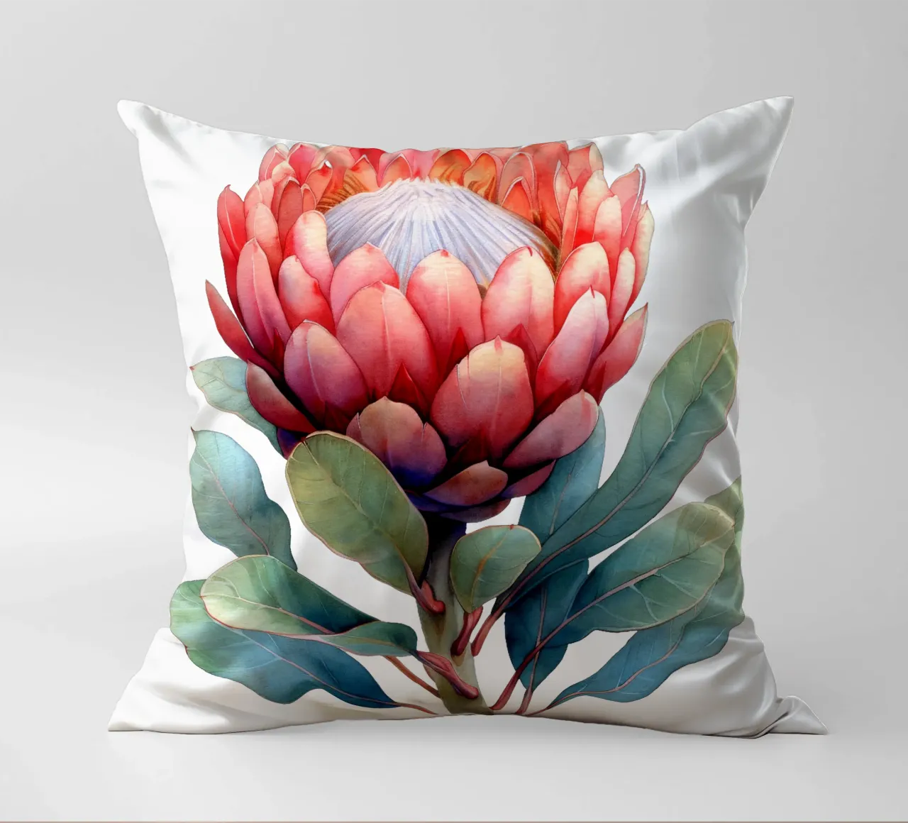 Protea Flower decorative cushion by Bold Blooms