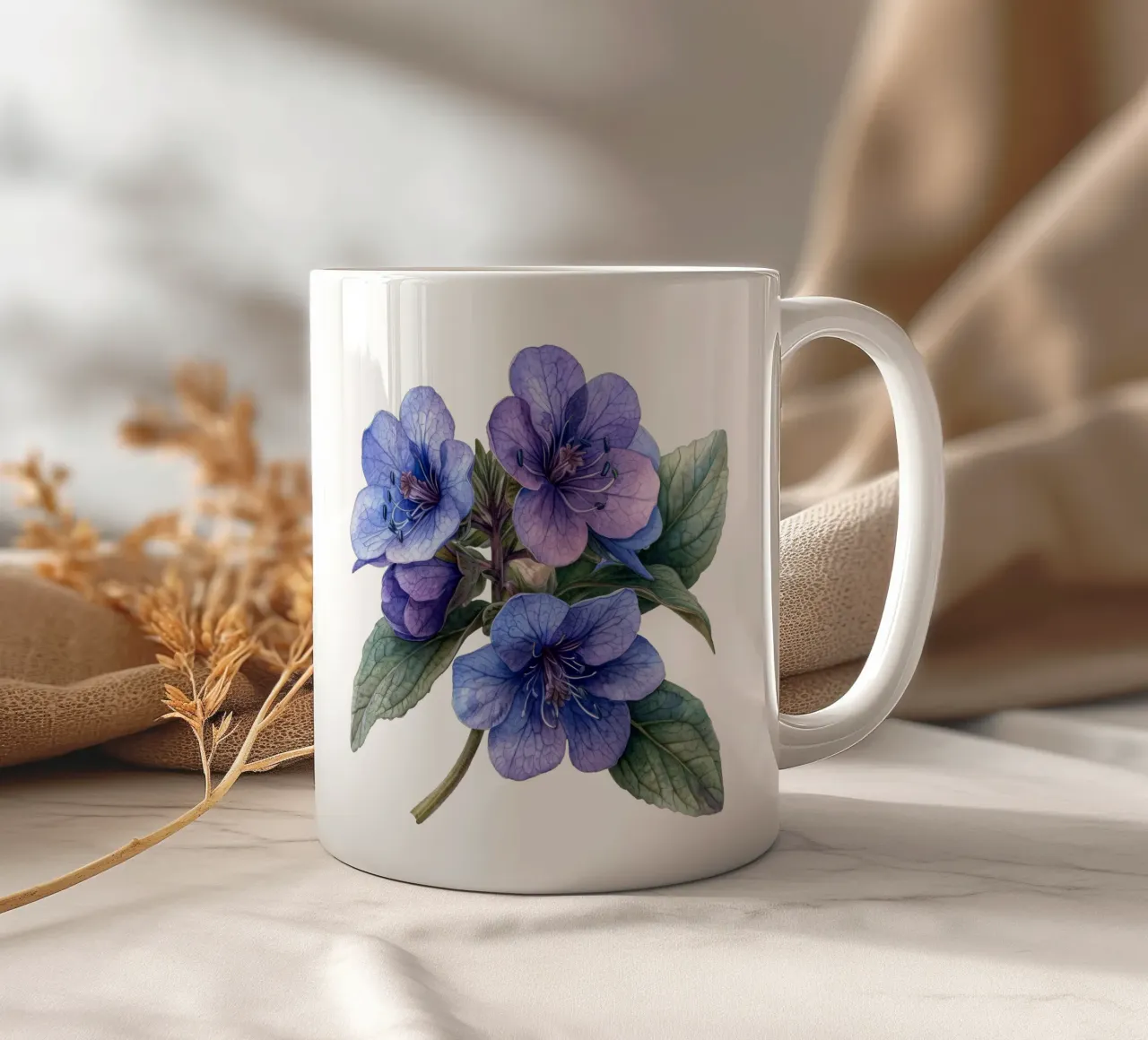 Fiore di Pulmonaria tazza in ceramica da Bold Blooms