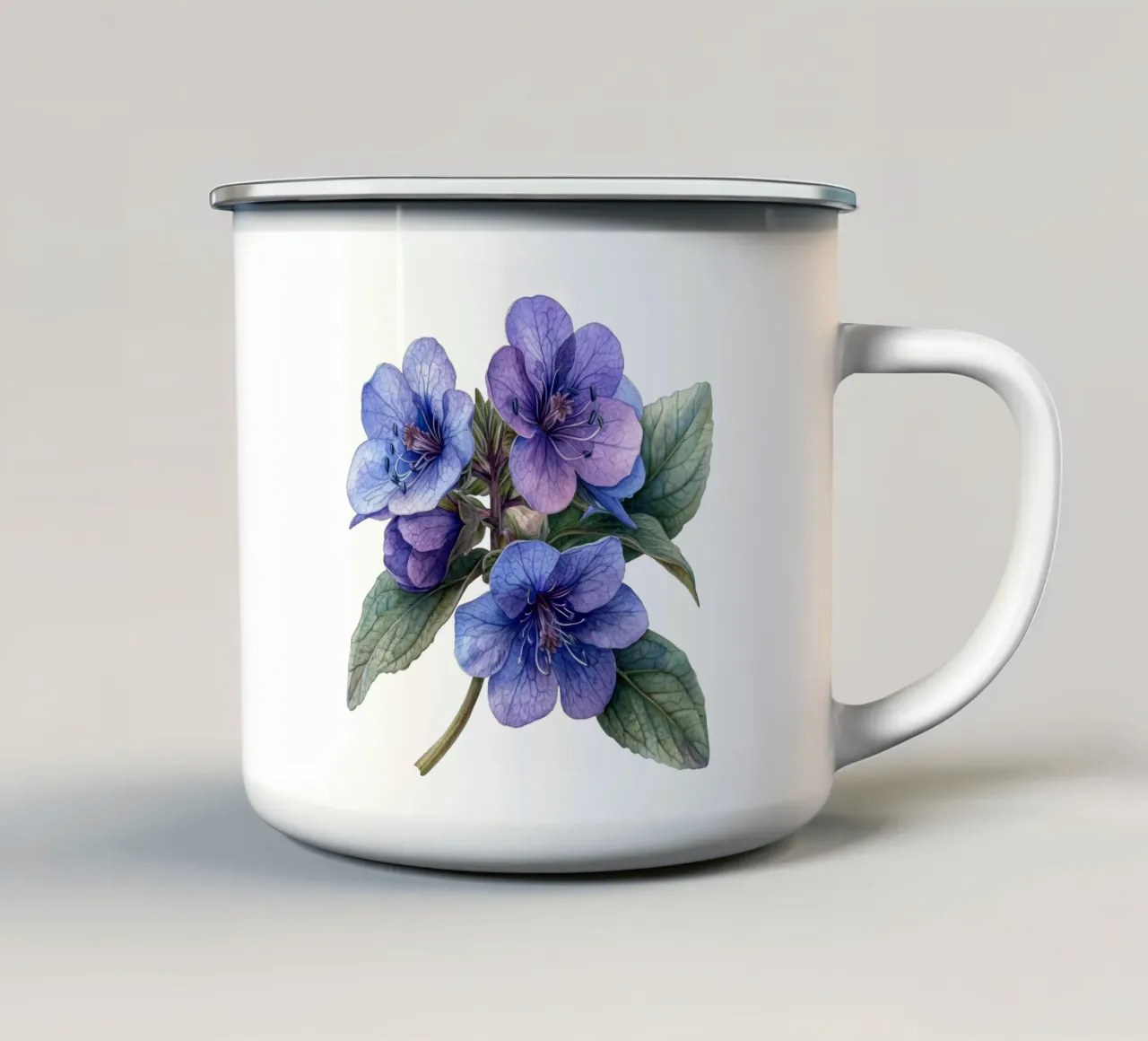 Fiore di Pulmonaria tazza in smalto da Bold Blooms