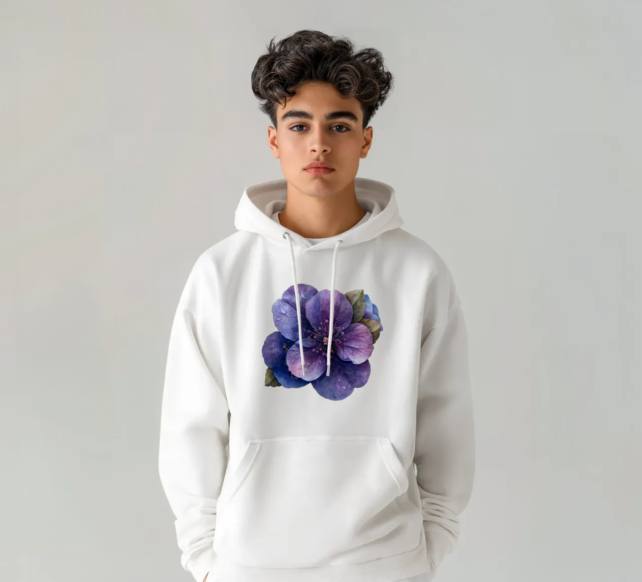 Fiore di Pulmonaria felpa con cappuccio da Bold Blooms