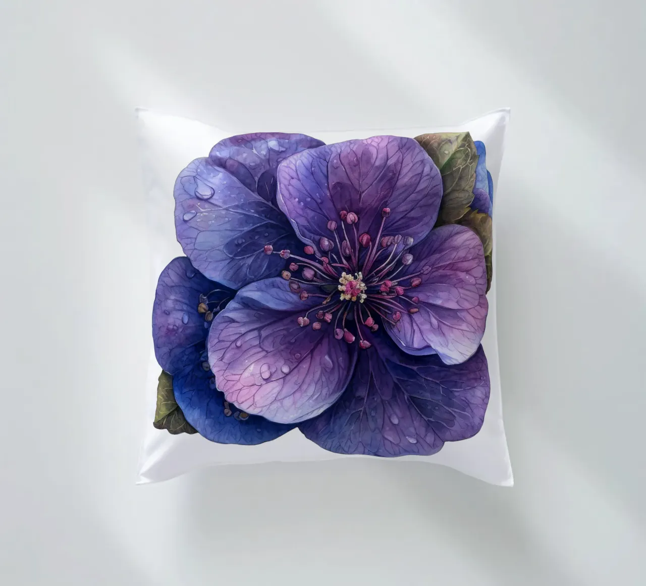Pulmonaria Flower decorative cushion by Bold Blooms