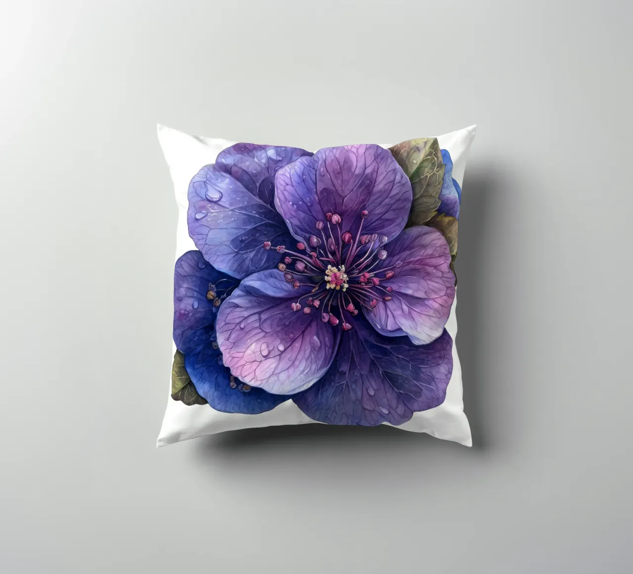 Pulmonaria Flower decorative cushion by Bold Blooms