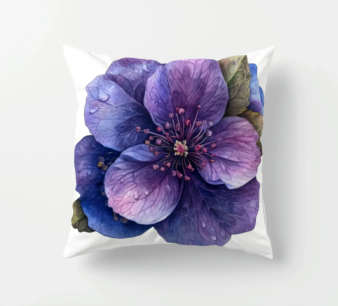 Pulmonaria Flower decorative cushion by Bold Blooms
