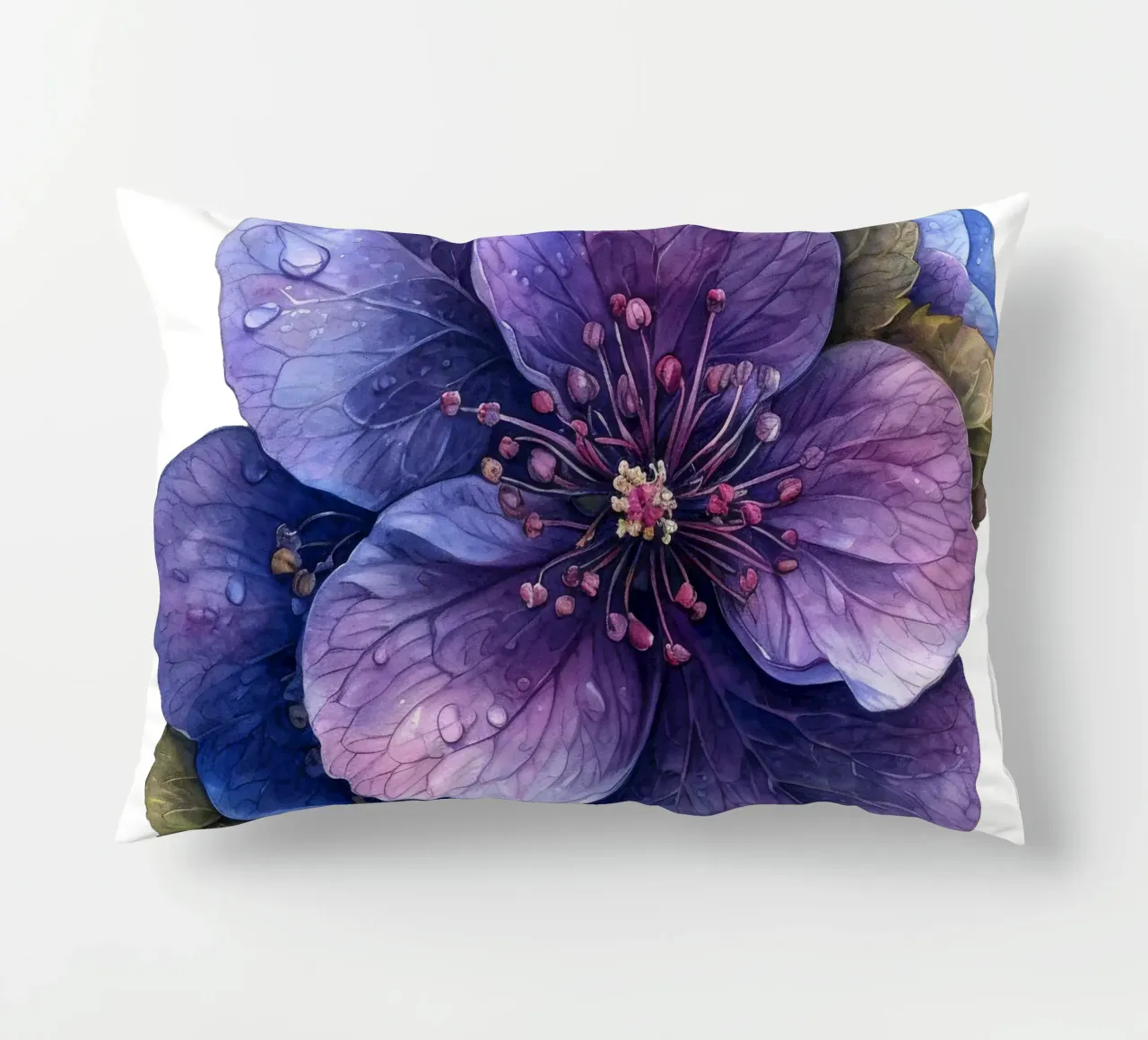 Pulmonaria Flower decorative cushion by Bold Blooms