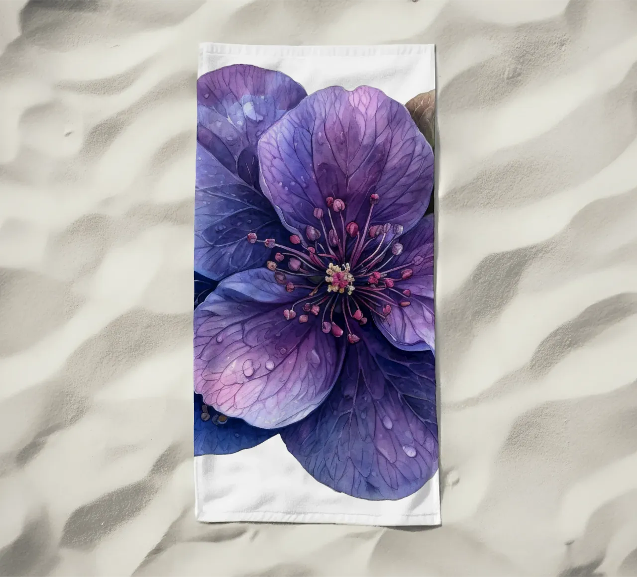 Pulmonaria Flower beach towel by Bold Blooms