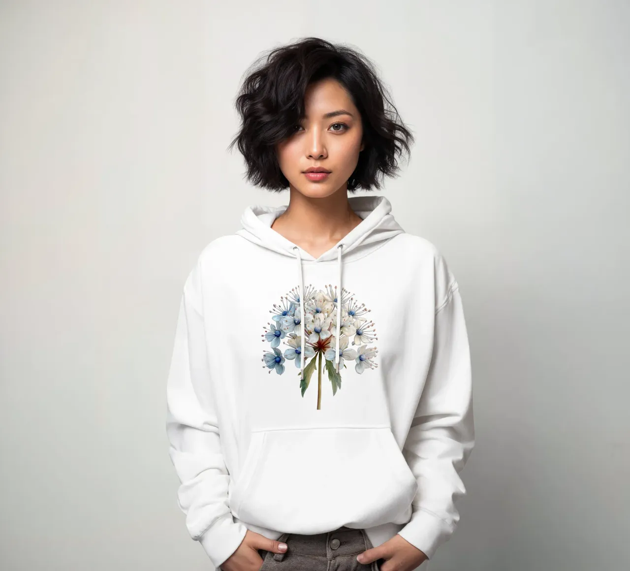 Fiore in pizzo Queen Annes felpa con cappuccio da Bold Blooms