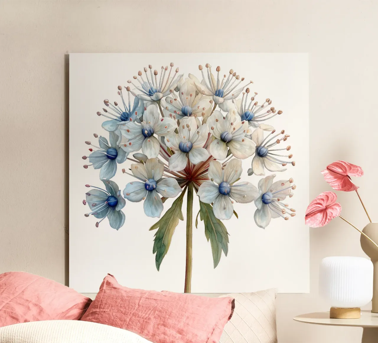 Fiore in pizzo Queen Annes alluminio dibond da Bold Blooms