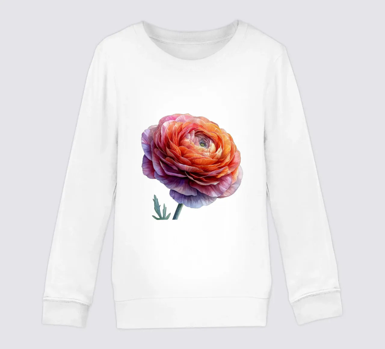 Ranunculus Flower kids sweatshirt by Bold Blooms